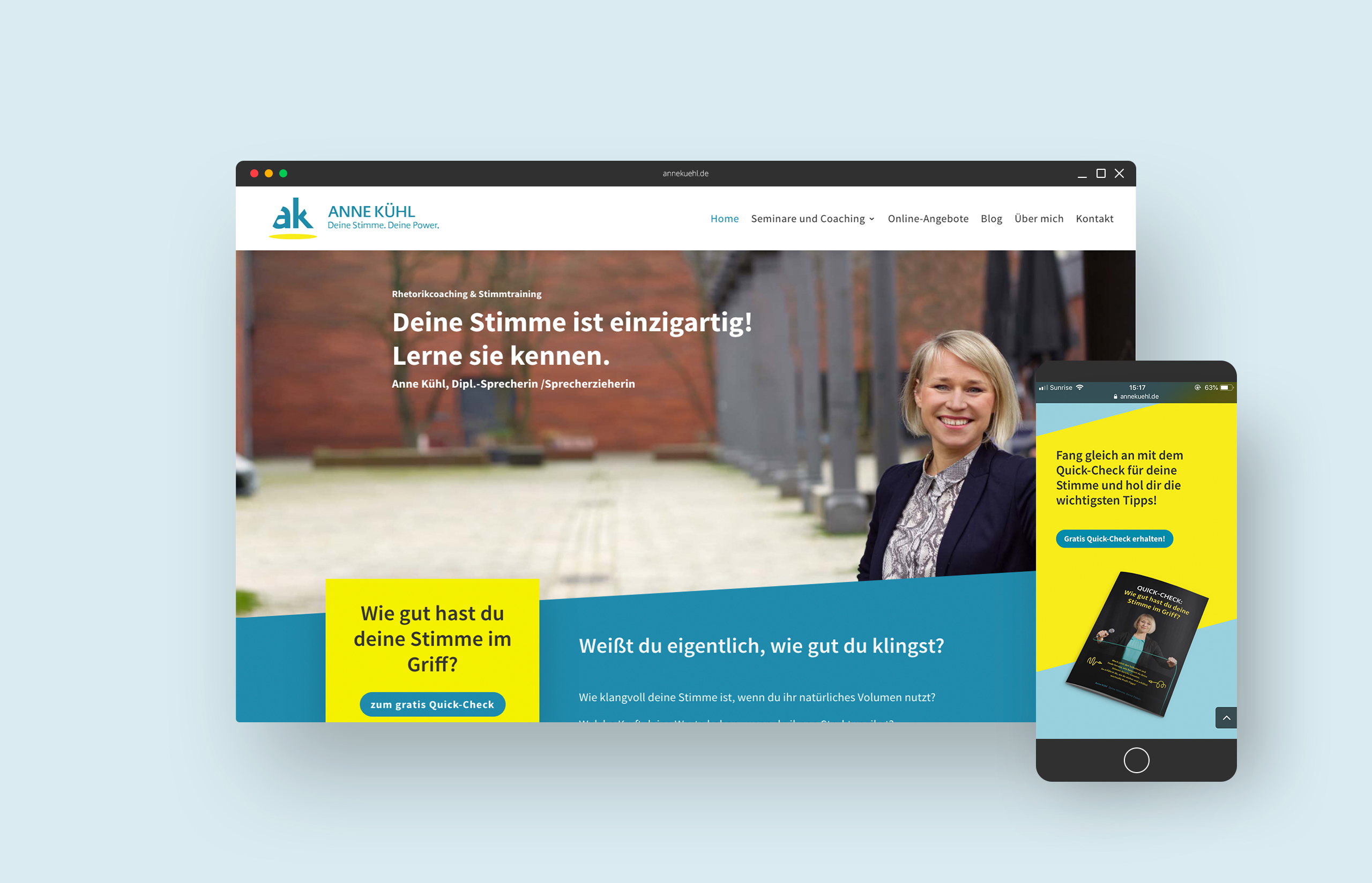 Anne Kühl Website für Sprechtrainering aus Hamburg