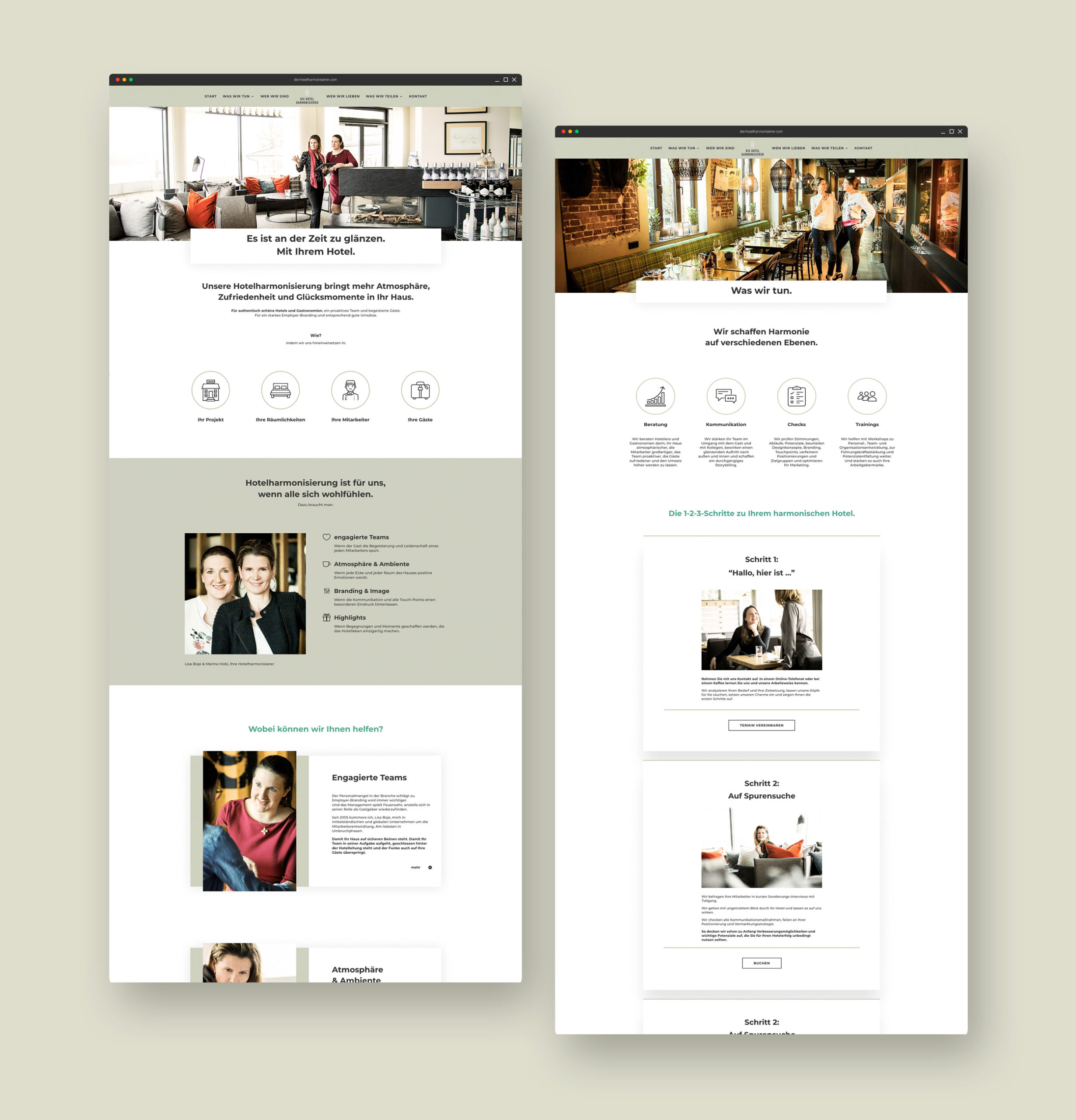 Webdesign für die Hotelharmonisierer inkl. Umsetzung in WordPress