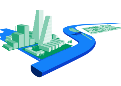 Illustration des Roche Areals für das Energieleitbild 2030 der Roche