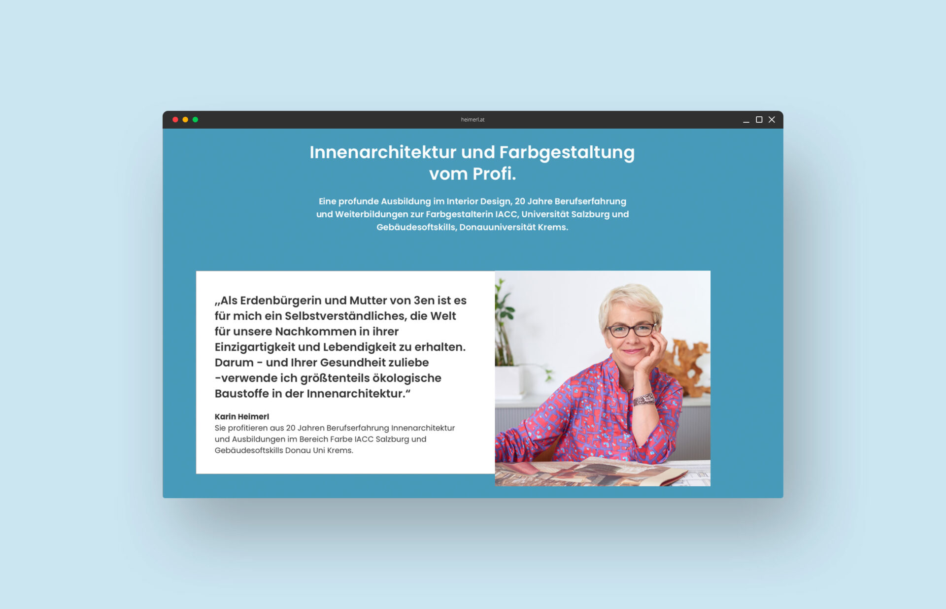 Innenarchitektur und Farbgestaltung auf der Website von Karin Heimerl