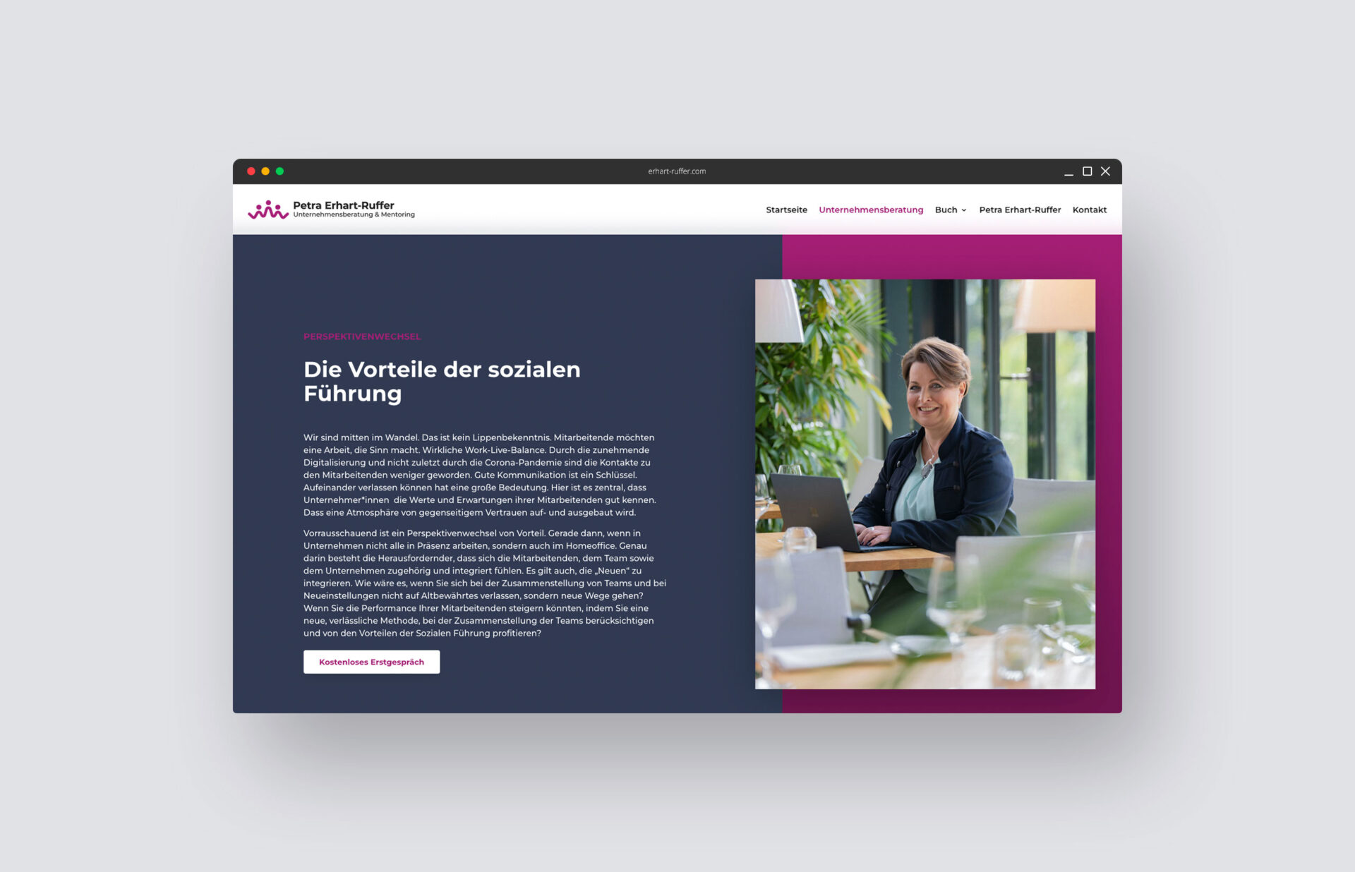 Webdesign für Unternehmensberatering Erhart-Ruffer