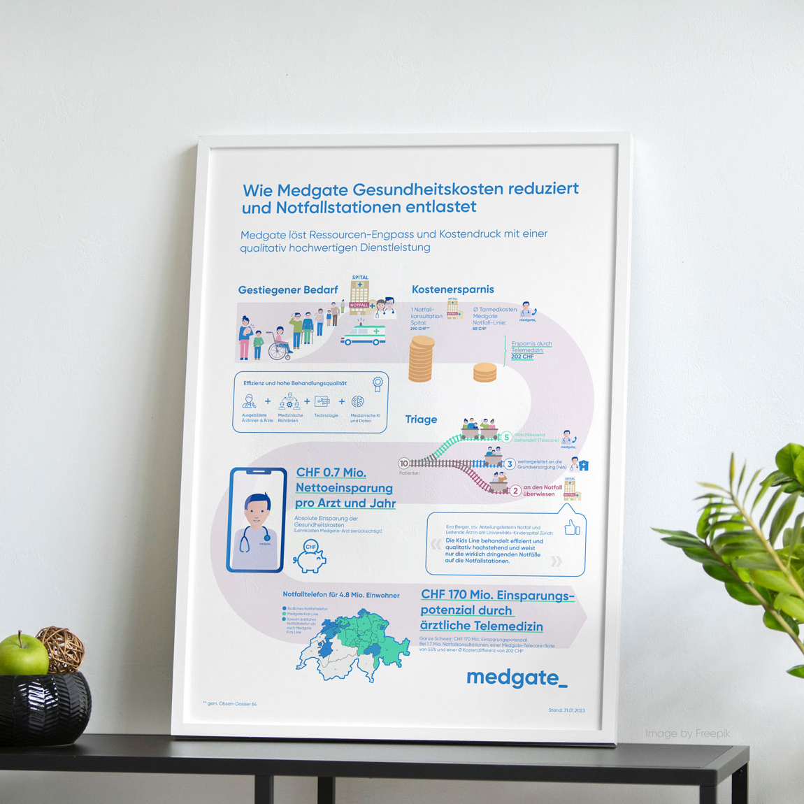 Infografik-Poster A2 zur Triage im Gesundheitssystem